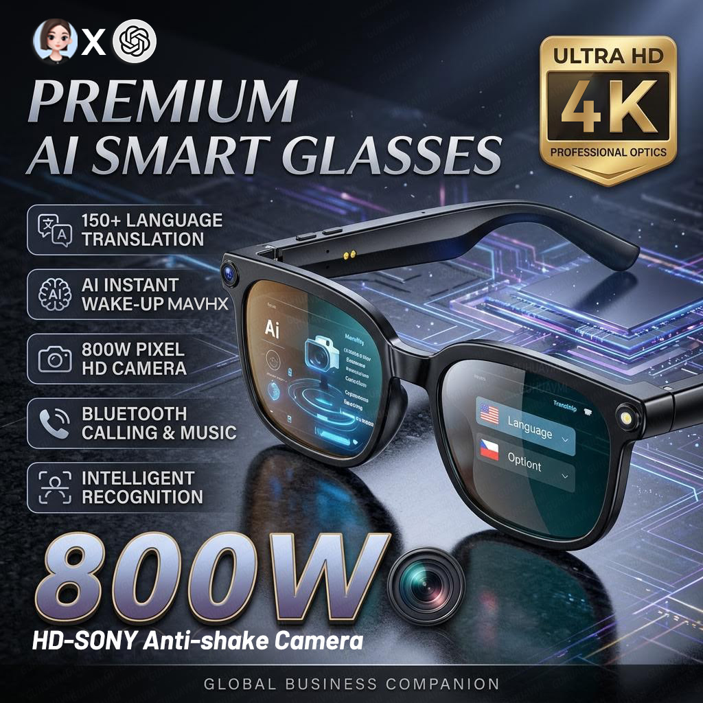 Smart Glasses Ar - Occhiali Smart 4K 8MP 2026 da