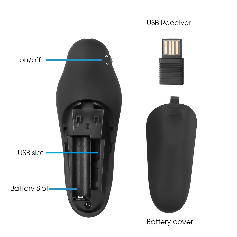 Mouse wireless 2.4G Air Mouse, - Laser Pointer Presenter recensione e prezzo